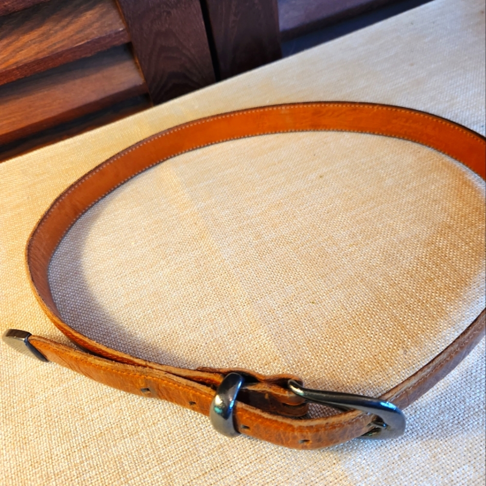 Zele' All Leather Brown Belt, L32
